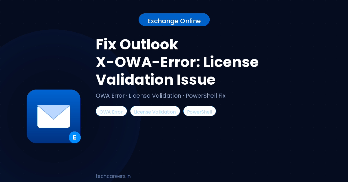 Fix Outlook X-OWA-Error: License Validation Backend Issue in Exchange Online