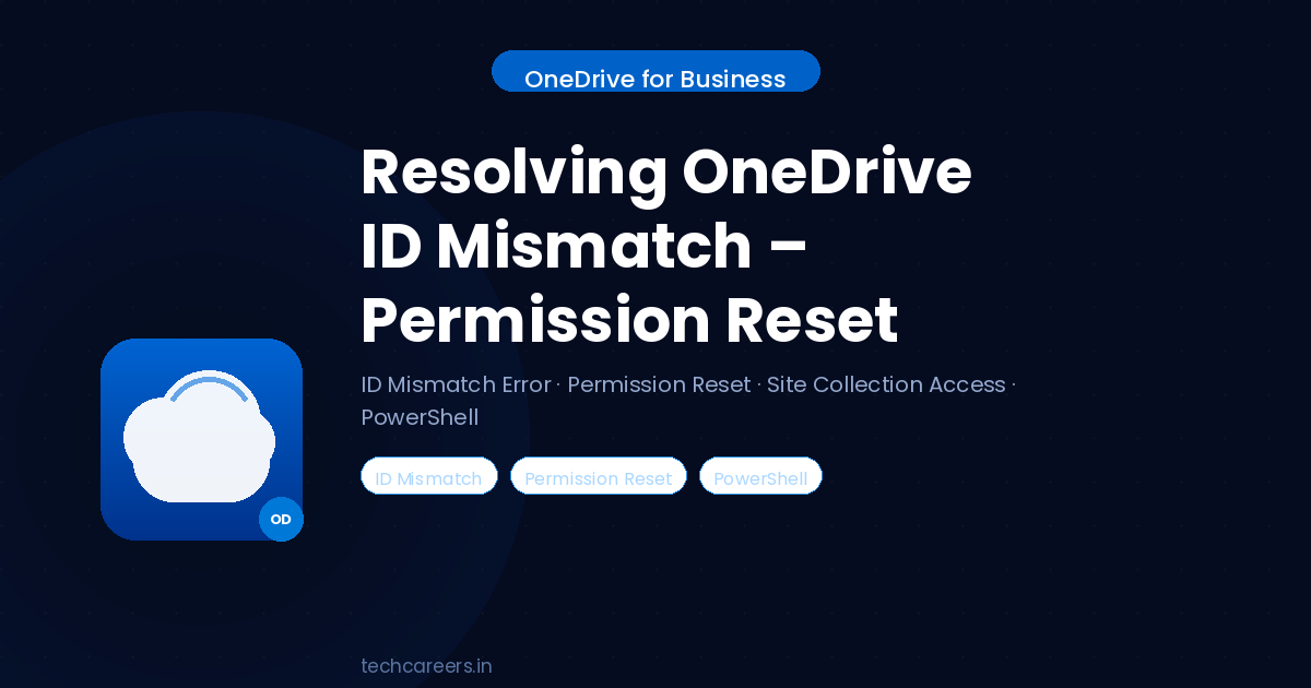 Resolving OneDrive “ID Mismatch” Issue by Resetting Permissions and Site Collection Access
